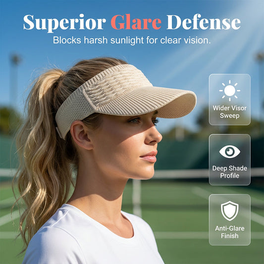 🧢☀️ PROMO FLASH 50% ! Visière Casquette Femme en Maille Respirante – Large Brim 10 cm, Anti-UV, 6 Couleurs, Léger 80g, Tennis, Plage, Sport ✨