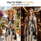 Robe longue pour femme à imprimé floral, col en V et taille torsadée