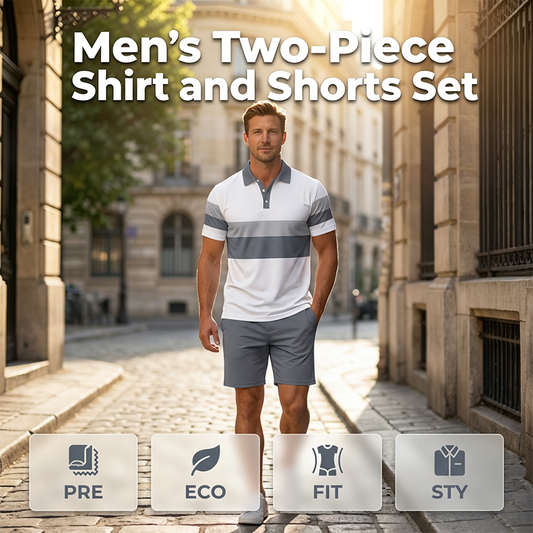 👕 50% DE RÉDUCTION ! ☀️ Ensemble 2 pièces pour homme (chemise et short) – Confortable, respirant et polyvalent – Idéal pour l'été, les loisirs ou les voyages – Style décontracté et frais 🩳✨