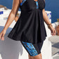 👙🔥 -50% ! Tankini Deux Pièces Femme Grande Taille Shorty – Haut Trapèze Effet Ventre Plat Amincissant, Shorty Couvrant Hanches Cuisses Maintien Actif, Col V Soutien Bretelles Larges · Noir · 1XL-6XL ✨