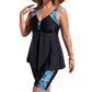 👙🔥 -50% ! Tankini Deux Pièces Femme Grande Taille Shorty – Haut Trapèze Effet Ventre Plat Amincissant, Shorty Couvrant Hanches Cuisses Maintien Actif, Col V Soutien Bretelles Larges · Noir · 1XL-6XL ✨