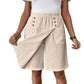 🩳 50% DE RÉDUCTION 🌸 Short asymétrique croisé pour femme, arrivant aux genoux – Tissu fluide, coupe originale & poches pratiques  ✨☀️