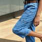 👖 LIMITED-TIME 55% OFF! ✨ Pantalon en jean court et extensible pour femme, style décontracté – coupe « barrel », taille mi-haute, plusieurs poches 🌿