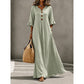 Robe longue ample à col en V pour femme