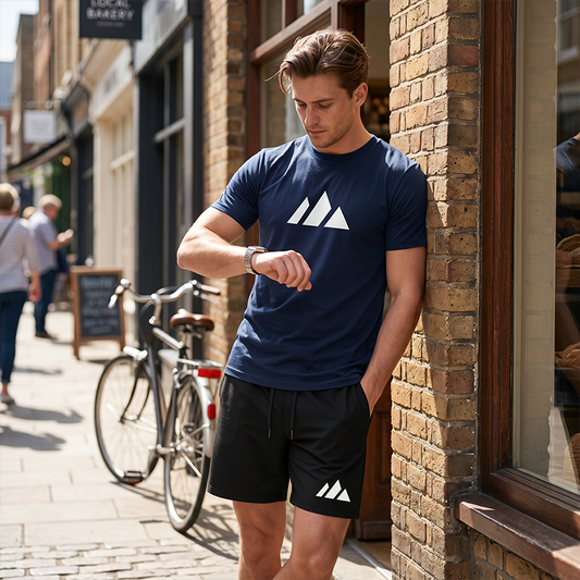 👕 PROMOTION LIMITÉE -50% ! ✨ Ensemble T-Shirt Manches Courtes & Short à Cordon pour Homme – Imprimé Géométrique, Respirant, Polyvalent 🔥