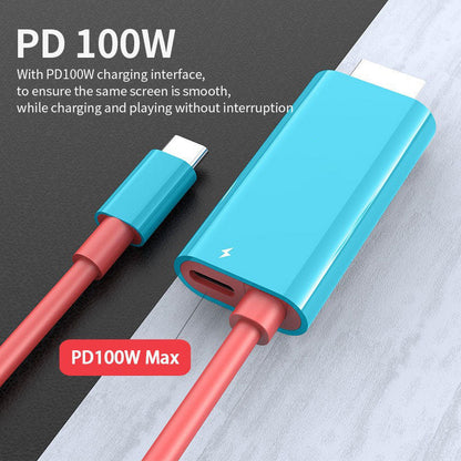 🎮 Réductions du dernier jour🔥 Câble Adaptateur USB-C vers HDMI – 2M – Charge PD 100W & Plug-and-Play