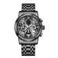 ✨ Montre de Sport Multifonction Étanche 3ATM – Acier Inoxydable & Mouvement Quartz – Cadran Squelette & Tachymètre pour Homme 🏁