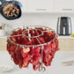 Grille ronde en acier inoxydable pour four, avec brochette
