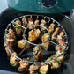 Grille ronde en acier inoxydable pour four, avec brochette