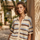 Women's Colorblock Striped Knit Lounge Set