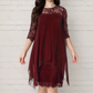 ✨ OFFRE À DURÉE LIMITÉE – 50% DE RÉDUCTION ! 💞 Robe Élégante pour Femme – Superposition de Dentelle, Ourlet Asymétrique & Tissu Polyester Doux – Parfaite pour les Mariages, Cocktails et Soirées – Bordeaux, Noir, Bleu – Tailles S à 3XL 🌸👗