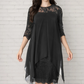 ✨ OFFRE À DURÉE LIMITÉE – 50% DE RÉDUCTION ! 💞 Robe Élégante pour Femme – Superposition de Dentelle, Ourlet Asymétrique & Tissu Polyester Doux – Parfaite pour les Mariages, Cocktails et Soirées – Bordeaux, Noir, Bleu – Tailles S à 3XL 🌸👗