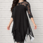 ✨ OFFRE À DURÉE LIMITÉE – 50% DE RÉDUCTION ! 💞 Robe Élégante pour Femme – Superposition de Dentelle, Ourlet Asymétrique & Tissu Polyester Doux – Parfaite pour les Mariages, Cocktails et Soirées – Bordeaux, Noir, Bleu – Tailles S à 3XL 🌸👗
