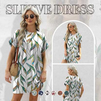 👗 50% DE RÉDUCTION 🌸 Robe décontractée à manches courtes – Imprimés polyvalents & coupe légère – Parfaite pour l’été, le quotidien ou les voyages – look frais et facile à porter ☀️✨🌿