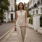 💕 50% DE RÉDUCTION! 👗 Ensemble Femme Minimaliste – Top sans manches & pantalon large – Coupe fluide, confortable & élégante – Parfait pour un look épuré au quotidien 🌿