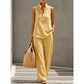 💕 50% DE RÉDUCTION! 👗 Ensemble Femme Minimaliste – Top sans manches & pantalon large – Coupe fluide, confortable & élégante – Parfait pour un look épuré au quotidien 🌿