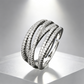 💫 50 % de réduction ! 💍 Bague croix multi-rangs ajustable - Parfaite au quotidien, pour aller au travail ou pour les soirées ✨