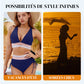🌺Promotion 49% de réduction 👙Ensembles de bikinis à taille haute avec contrôle de l'abdomen et blocs de couleurs