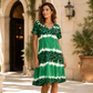 🌿 50 % DE RÉDUCTION MAINTENANT ! 💞Robe midi à col en V imprimé léopard pour femme
