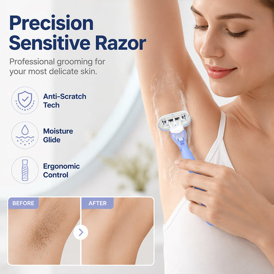 🔥Offre spéciale : 50 % de réduction !🔥 Manche de rasoir 5 lames pour femme – Prise en main ergonomique et antidérapante, compatible avec les recharges 🪒