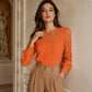 🔥‑50 % 🤍 Top raffiné avec broderie en dentelle, tissu froissé confortable