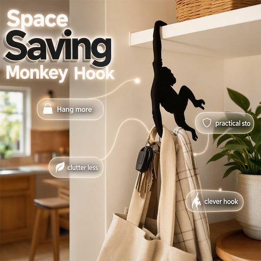 🐒 ACHETEZ 2, OBTENEZ 1 GRATUIT! 🍌 Crochet banane en forme de singe – Design amusant, robuste & gain de place – Idéal pour suspendre fruits, sacs ou accessoires de cuisine ✨