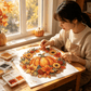🔥‑50% PROMO FLASH🎃 Couronne d’automne potiron losanges, kit de bricolage complet, décoration suspendue chaleureuse pour la maison ✨🍂