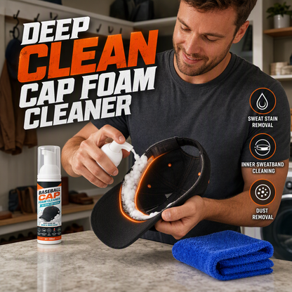 🔥 50% DE RÉDUCTION ! ✨Nettoyant moussant pour casquettes de baseball sans rinçage