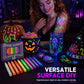 🔥PROMO 50% ! Stylos tatouage phosphorescents ✨ Brillent sous lumière noire, sans danger, s’effacent au lavage, fêtes et anniversaires 🎉
