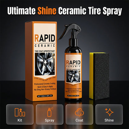 🔥 50% DE RÉDUCTION ! ✨Spray de revêtement céramique rapide pour pneus
