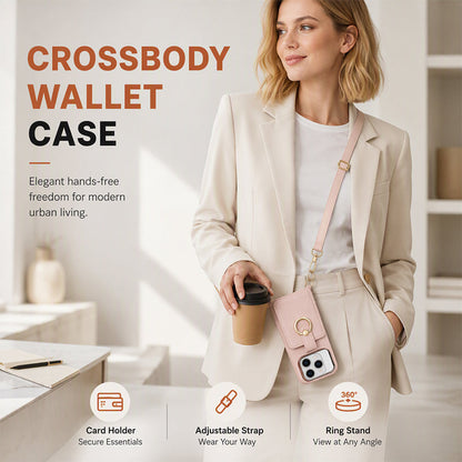 💳 PROMO FLASH : 50% DE RÉDUCTION ! 📱 Coque Portefeuille Magnétique – Cuir PU Premium – Anneau Support 360° & Bandoulière Détachable for Mobilité Quotidienne 👜