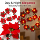 🔥 50% DE RÉDUCTION ! ✨Guirlande lumineuse de Noël avec des poinsettias