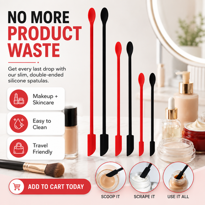 🔥 50% DE RÉDUCTION ! ✨Lot de mini-spatules en silicone pour le maquillage et les soins de la peau