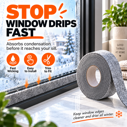 🔥 50% DE RÉDUCTION ! ✨Bande de feutre auto-adhésive absorbant la condensation sur les vitre