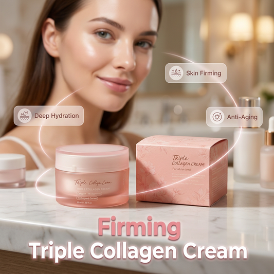 🔥 50% DE RÉDUCTION ! ✨Crème raffermissante et hydratante au triple collagène