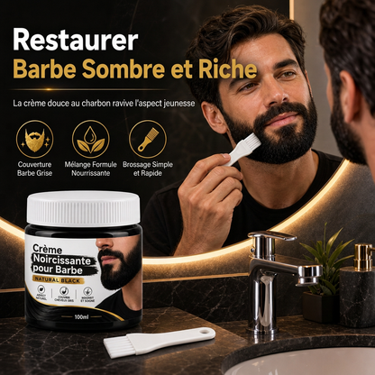 🔥 50% DE RÉDUCTION ! ✨Crème Colorante Naturelle pour Barbe Noire pour Homme