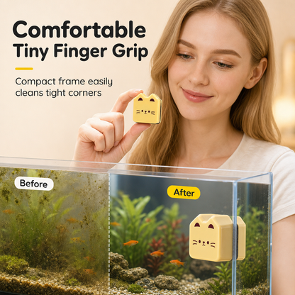 🔥 50% DE RÉDUCTION ! ✨Nettoyeur magnétique double face pour vitres d'aquarium