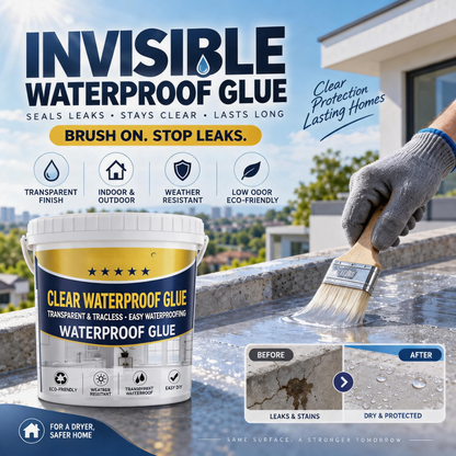 🔥 50% DE RÉDUCTION ! ✨Mastic adhésif transparent et imperméable pour réparer les fuites dans la salle de bains, la cuisine, le toit et les rebords de fenêtre, à appliquer au pinceau