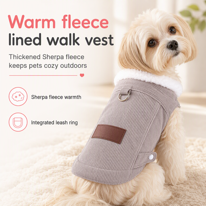 📢📢50% DE RÉDUCTION !! ⏰Gilet chaud en polaire imitation peau de mouton pour animaux – Vêtement épais doublé de polaire pour chiens et chats (automne-hiver)