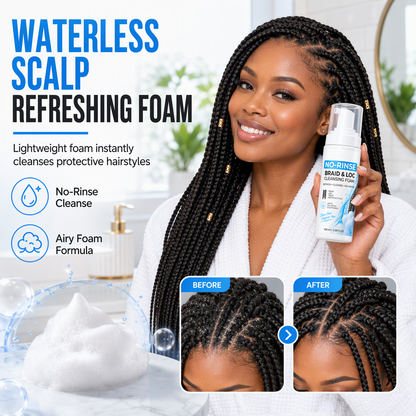 🔥 50% DE RÉDUCTION ! ✨Redonnez vie à vos tresses en un clin d'œil ! Mousse nettoyante sans eau pour le cuir chevelu
