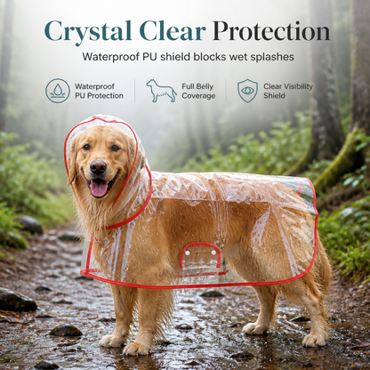 🔥-50% DE RÉDUCTION✨Imperméable transparent chien 🐶Avec capuche, tailles XS à 8XL, protège contre la pluie
