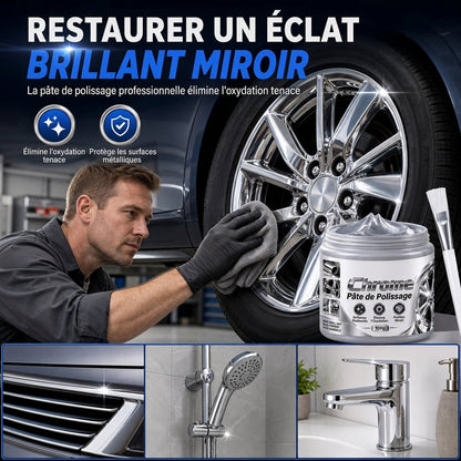 🔥 50% DE RÉDUCTION ! Pâte polissante et restauratrice pour métaux chromés avec brossette