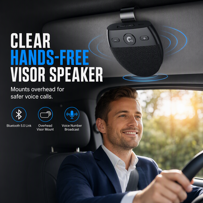🚗 PROMO -50% ✨ Kit Mains-Libres Bluetooth SP11 pour Pare-Soleil — Appels & Audio 📞
