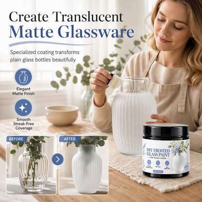 ✨🔥-50% ! Peinture givrée DIY pour verre, effet mat translucide, sans trace pour vases et déco🏺