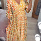 🔥DERNIER JOUR 50% DE RÉDUCTION🔥Robe à fleurs à col en V
